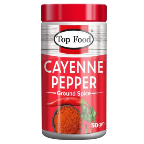 TOP FOOD CAYENNE PEPPER JAR 50GM