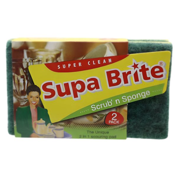 SUPA BRITE SCRUB N SPONGE 2PACK