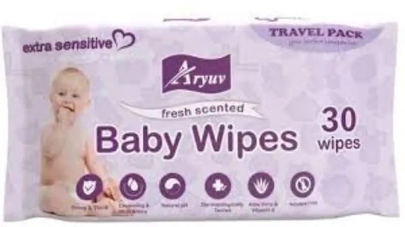 ARYUV BABY WIPES TRAVEL PACK 30'S