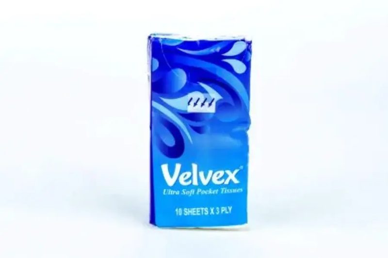 VELVEX POCKET TISSUE BLUE 10'S