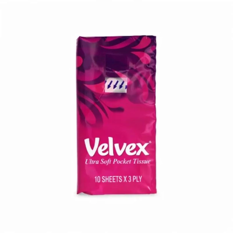 VELVEX POCKET TISSUE PINK 10'S