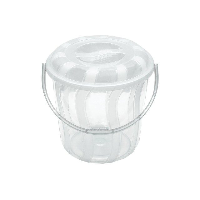 KENPOLY STRIPE BUCKET CLEAR 10L