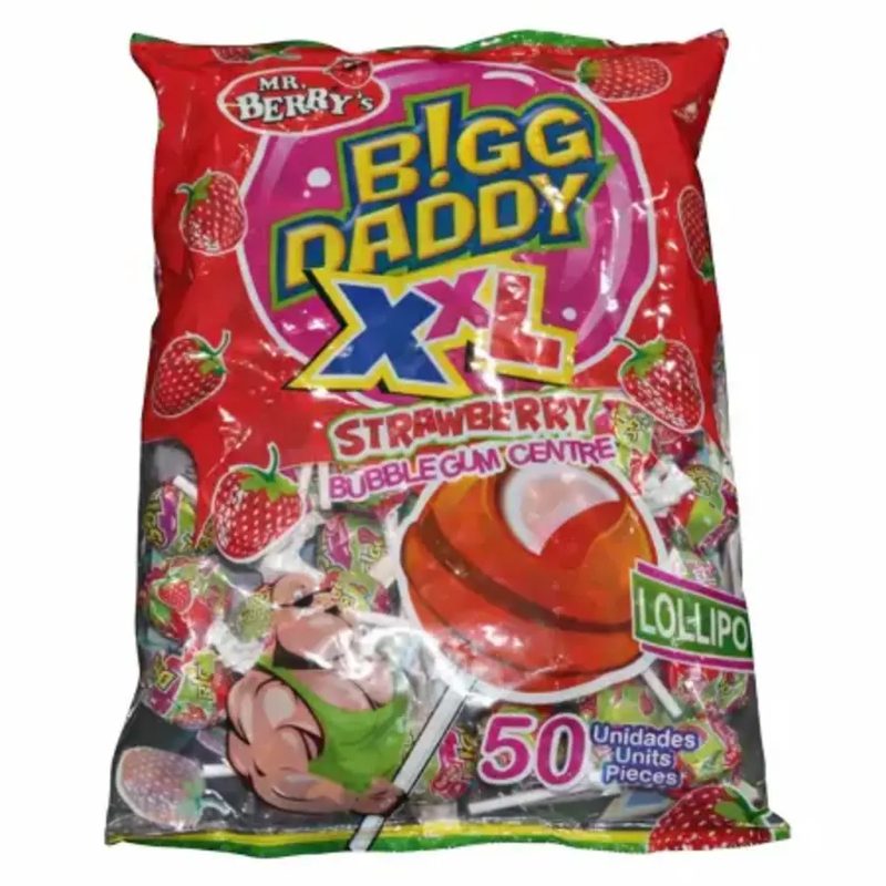 BIG DADDY STRAWBERRY LOLLIPOP 50PC