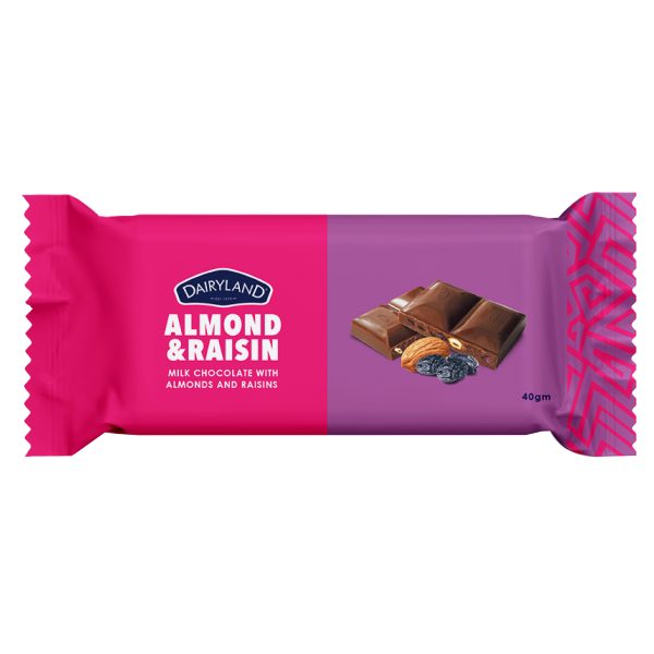 DAIRYLAND ALMOND & RAISIN CHOCOLATE 40GM