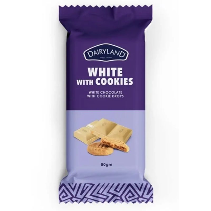 DAIRYLAND WHITE WITH COOKIE CHOCOLATE 80GM