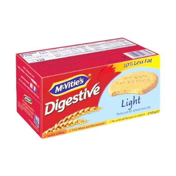 MCVITIES DIGESTIVES LIGHT 250GM