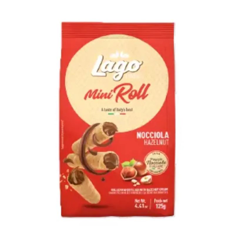 LAGO MINI ROLL HAZELNUT 125GM