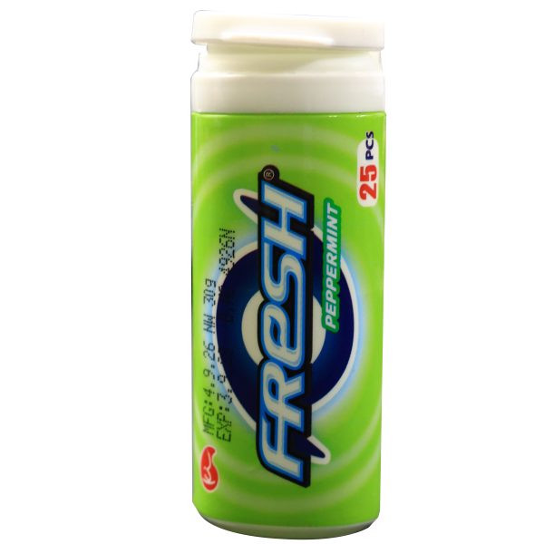 FRESH CHEWING GUM PEPPERMINT BOTTLE 25S