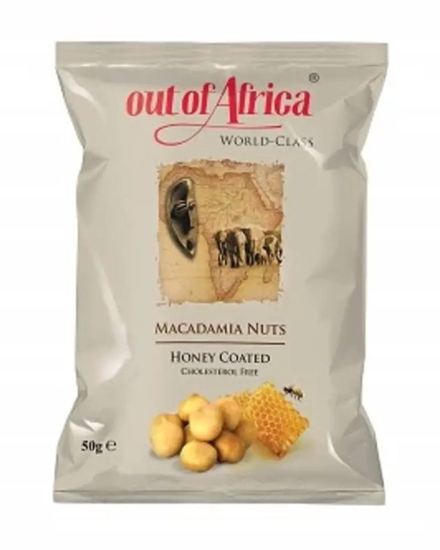 OUT OF AFRICA HONEY COATED MACADAMIA NUTS 150G
