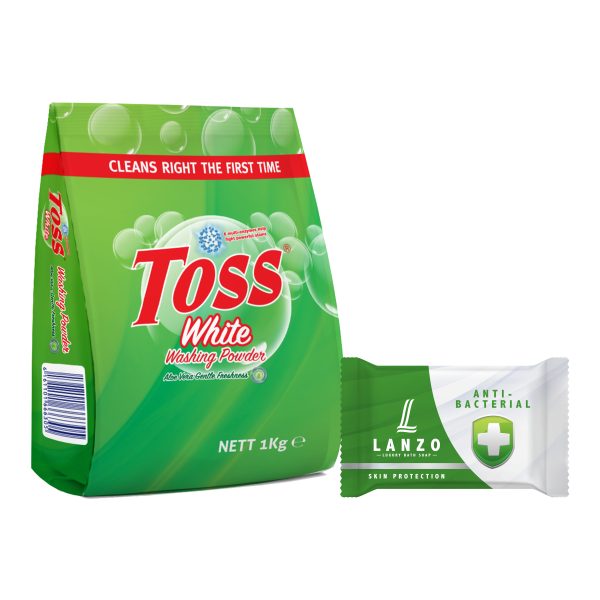 TOSS WHITE DETERGENT POWDER SACHET 1KG