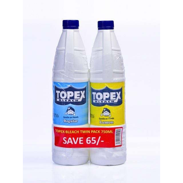 TOPEX BLEACH TWIN REGULAR+LEMON PACK 750ML